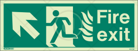 HTM 65 Fire exit arrow up left