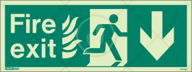 HTM 65 Fire exit arrow down