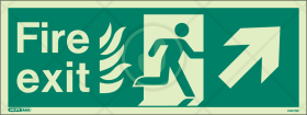 HTM 65 Fire exit arrow up right