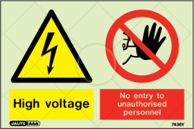 High voltage, No entry to unauthorised personnel