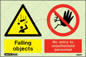 Falling objects, No entry to unauthorised personnel